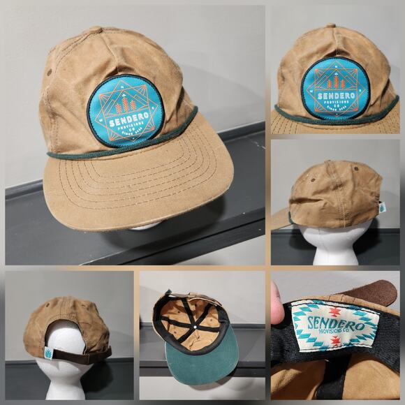 Sendero Provisions Co WAX Adjustable Strapback Rope Brown Hat Cap OSFA